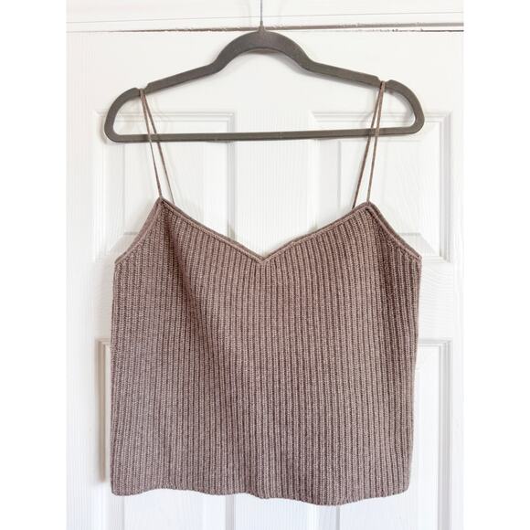 THEORY Formina Spaghetti-strap Cashmere Top In Barley Medium M - Picture 2 of 6